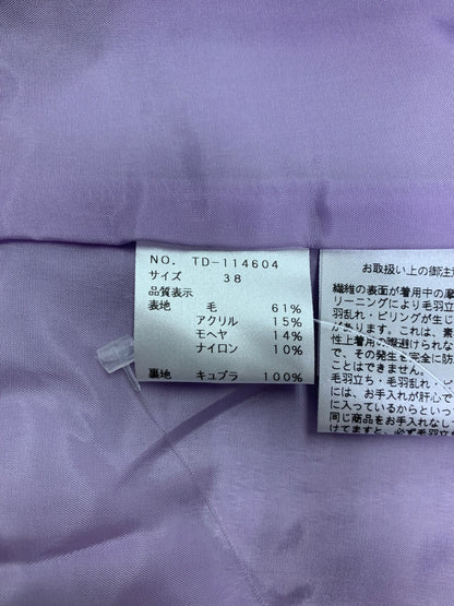 エムズグレイシー 114604 ショートコート 38 パープル モヘア パフスリーブ リボン IT7TUTPK71RC