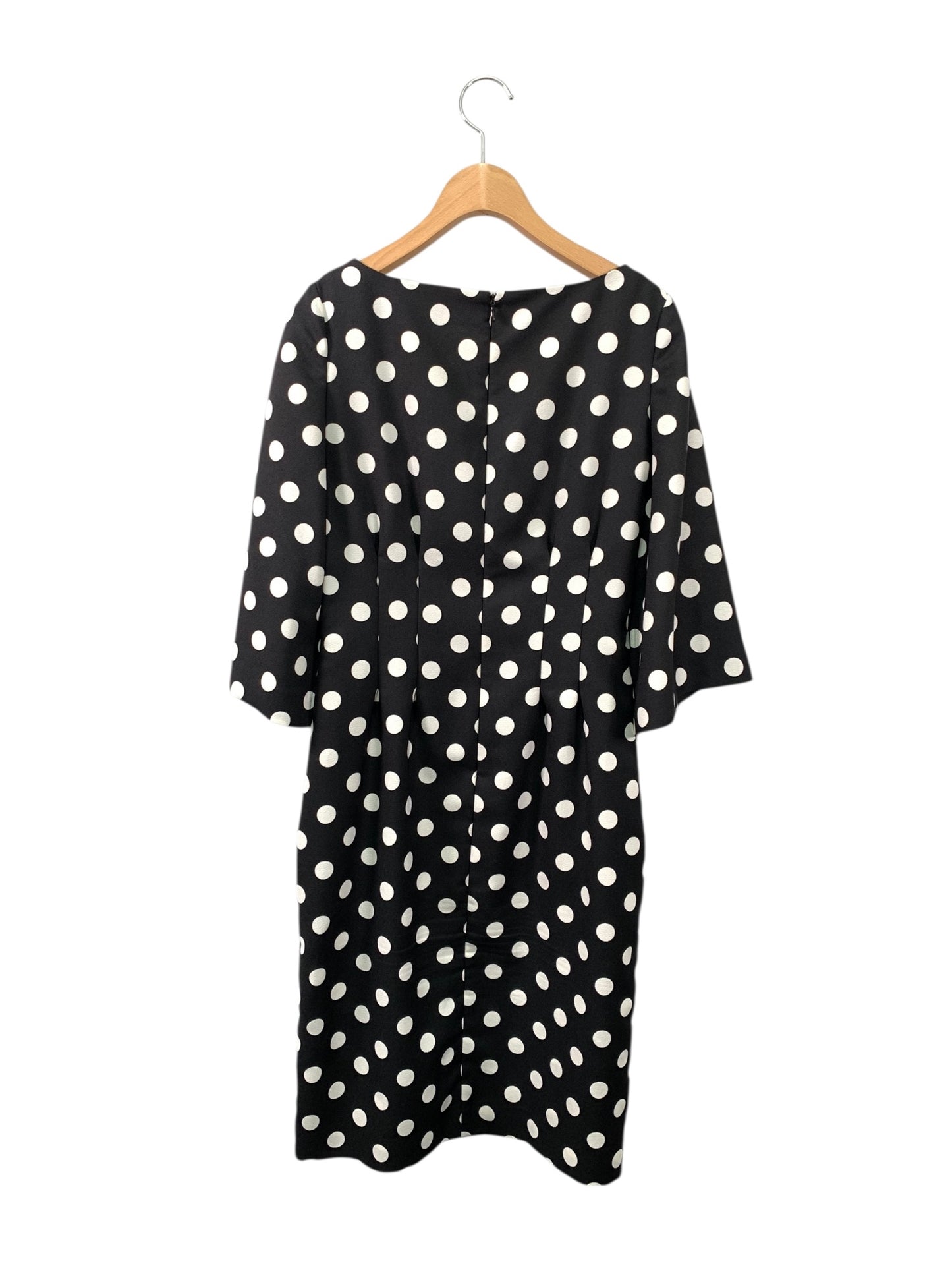 エムズグレイシー 011326 ワンピース 38 ブラック 水玉 リボン IT6UDJUP8Z0G