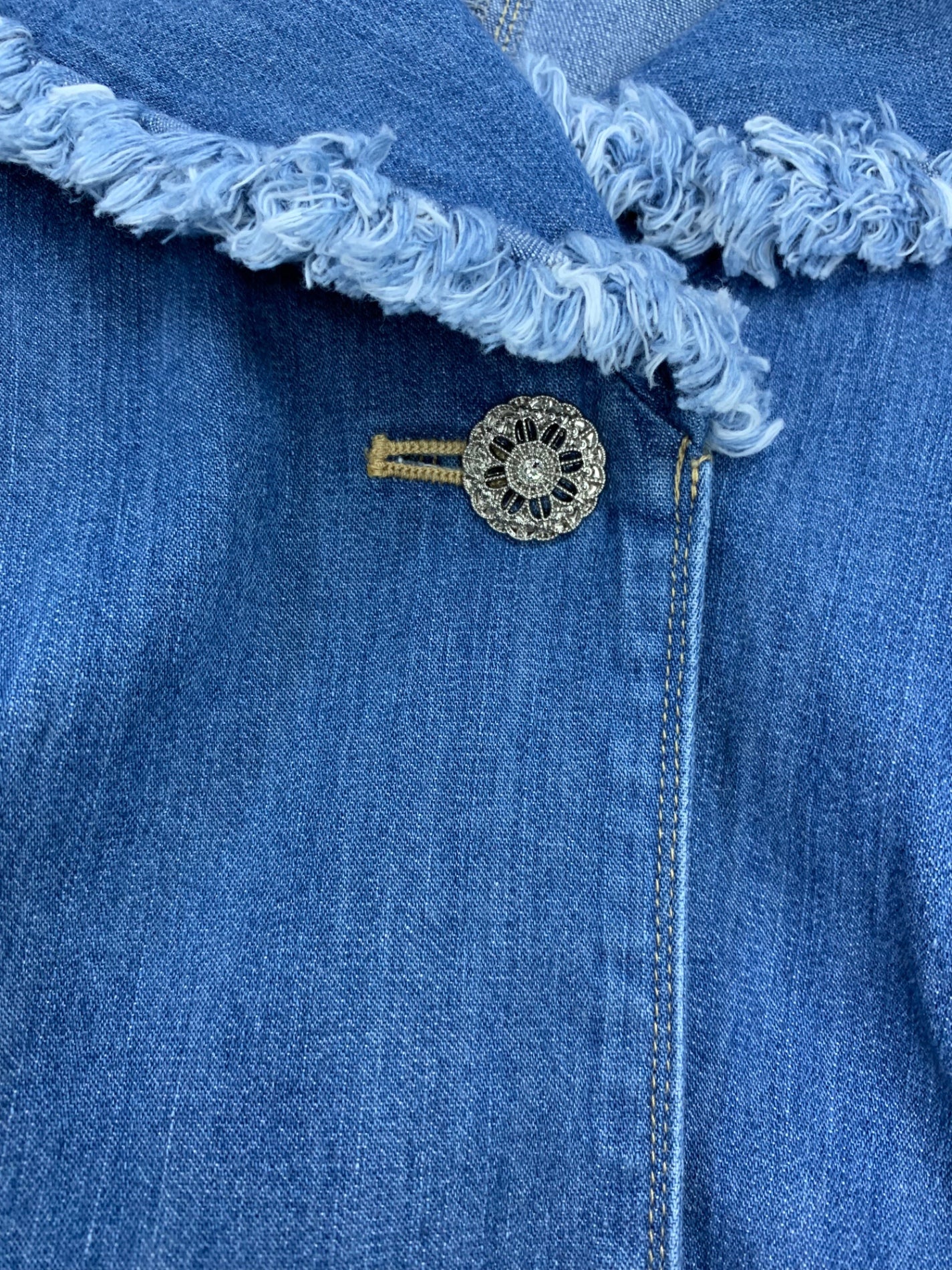 新品エムズグレイシーワンピースコート デニムフリンジブルー38 新品エムズグレイシーワンピースコート デニムフリンジブルー38 - メルカリ