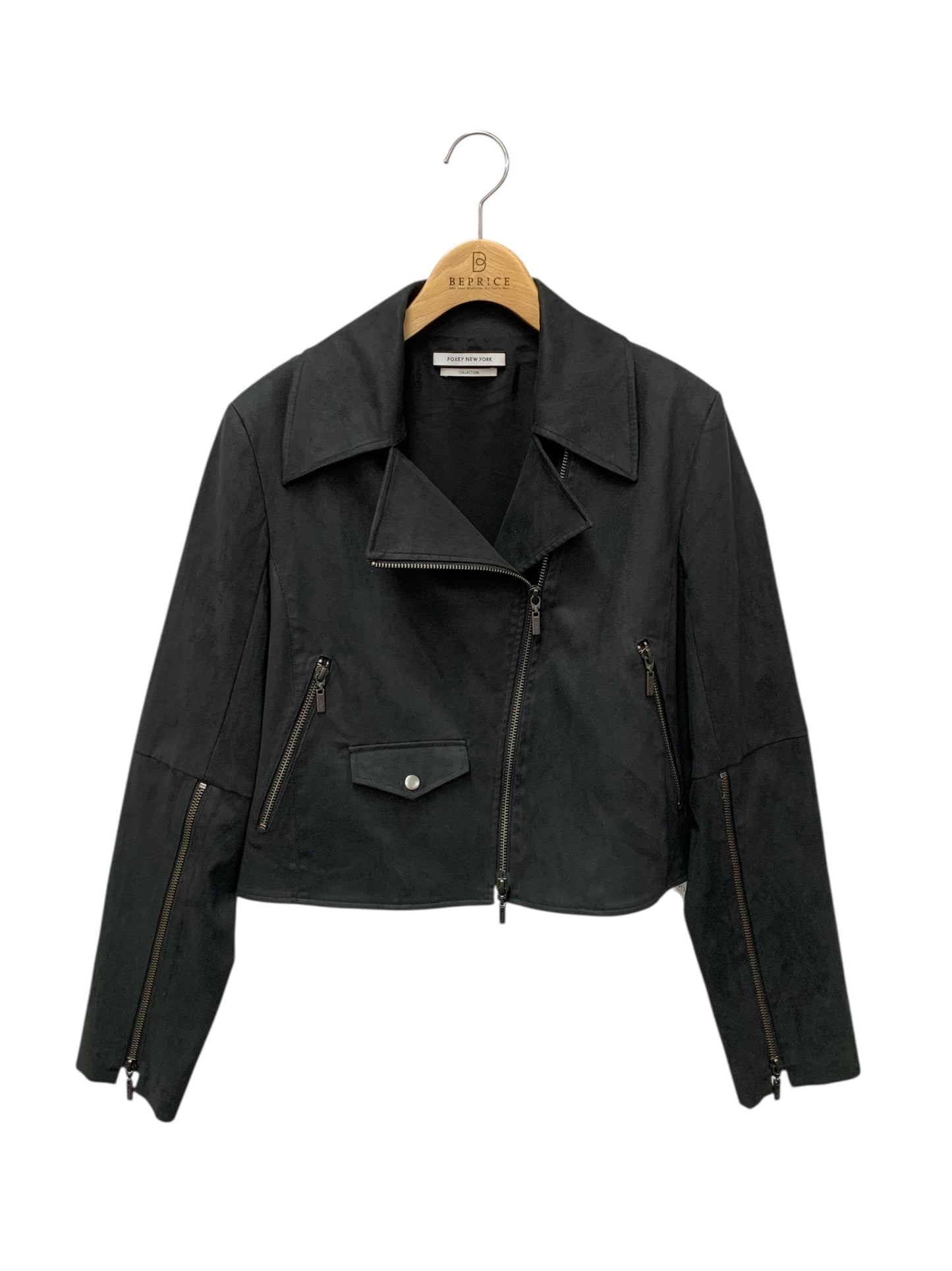 フォクシーニューヨーク collection 40639 ライダースジャケット 38 グレー スエード ブルゾン ITA2GKTK42TE