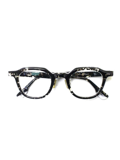 ワイズ 81-0025-2 メガネ ブラック/クリア セルフレーム フルリム ウェリントン ITA19JBFYIRC