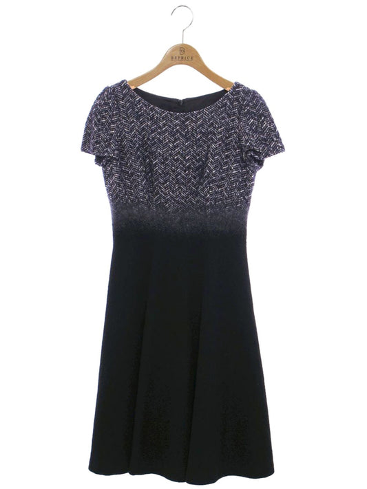 アナイ 14326-24-95-360 ワンピース 36 ネイビー/ブラック ツイード ITF31PTU48PW
