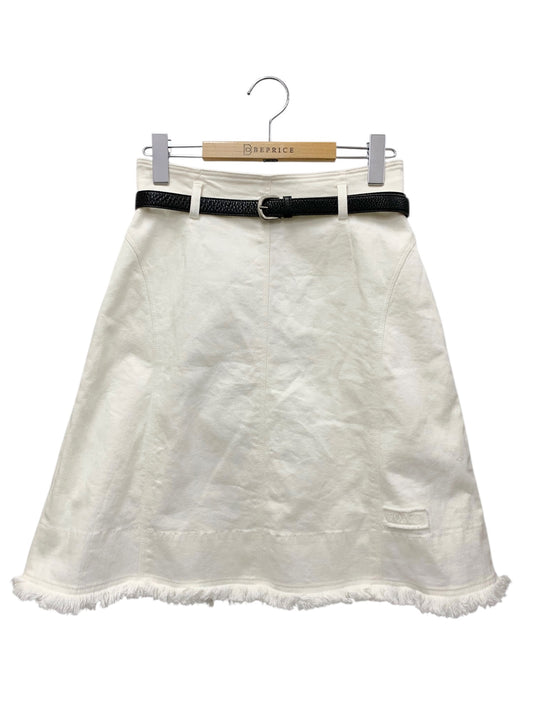 フォクシーブティック Skirt Coquillage 39699 デニムスカート 40 ホワイト フリンジ ITZ0NSHFCMRS