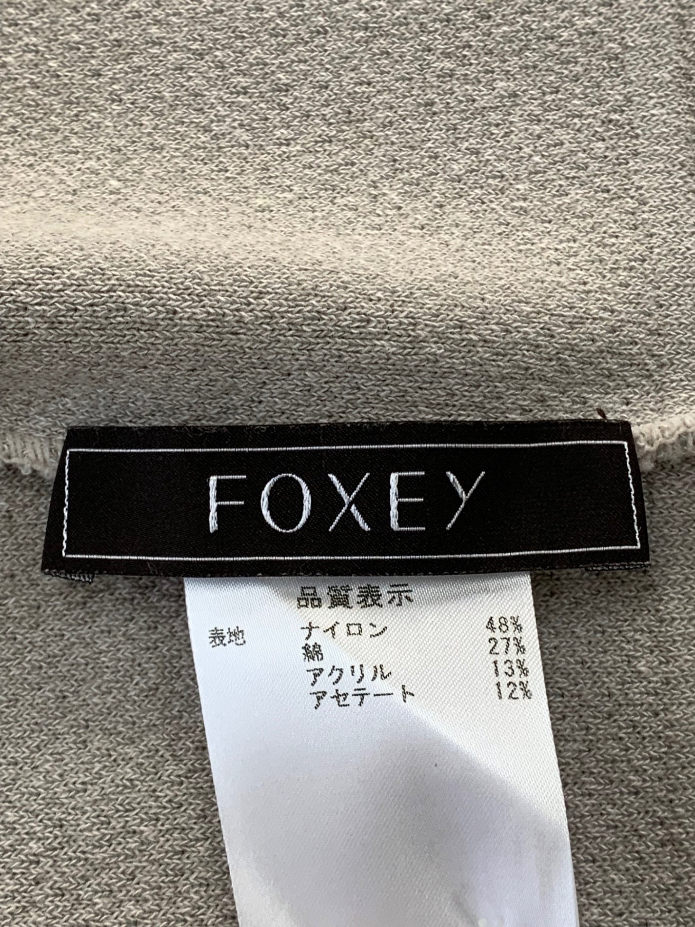 フォクシーブティック ジャケット ピケニット 33747 38 グレー ITVWNJ2282OZ