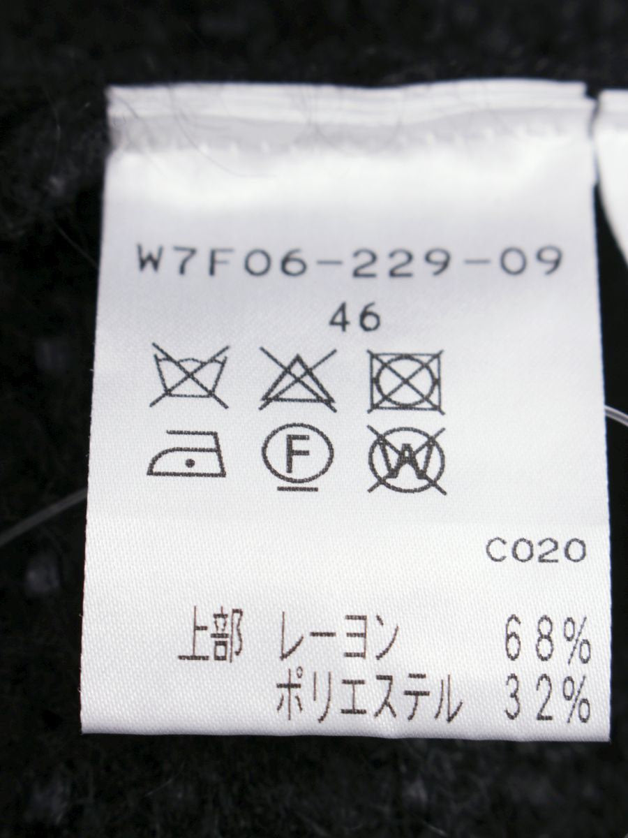 トゥービーシック W7F06-229-09 ワンピース 46 ブラック ニット ダブルジップ ストレッチ素材 ITC0CTWAJFZR