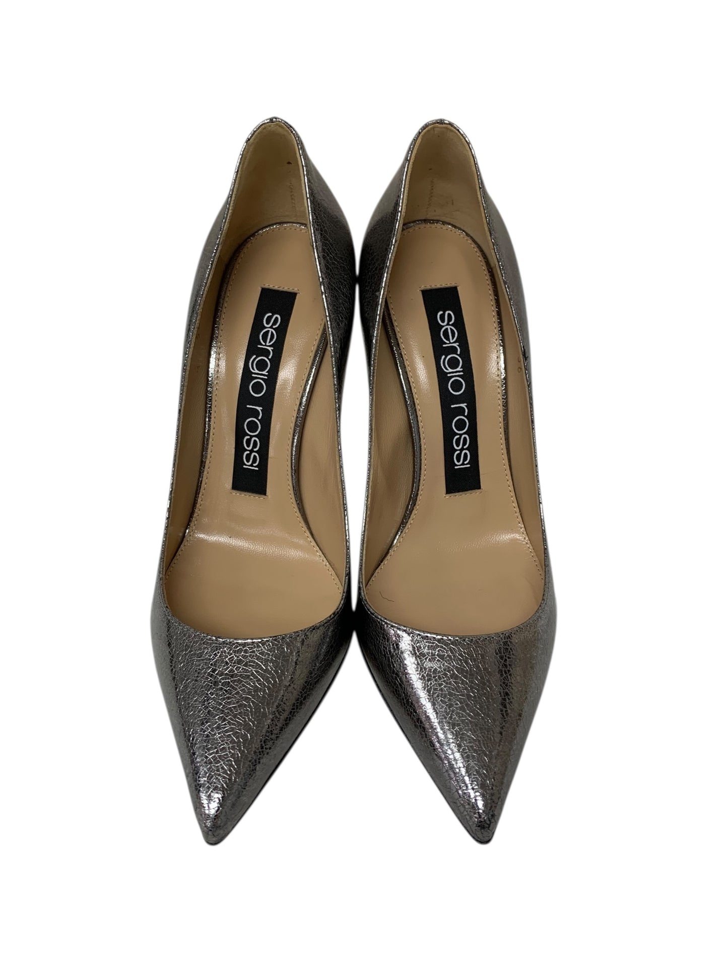 セルジオロッシ 3843 パンプス 36 シルバー ポインテッドトゥ ITNP64HA4HKA