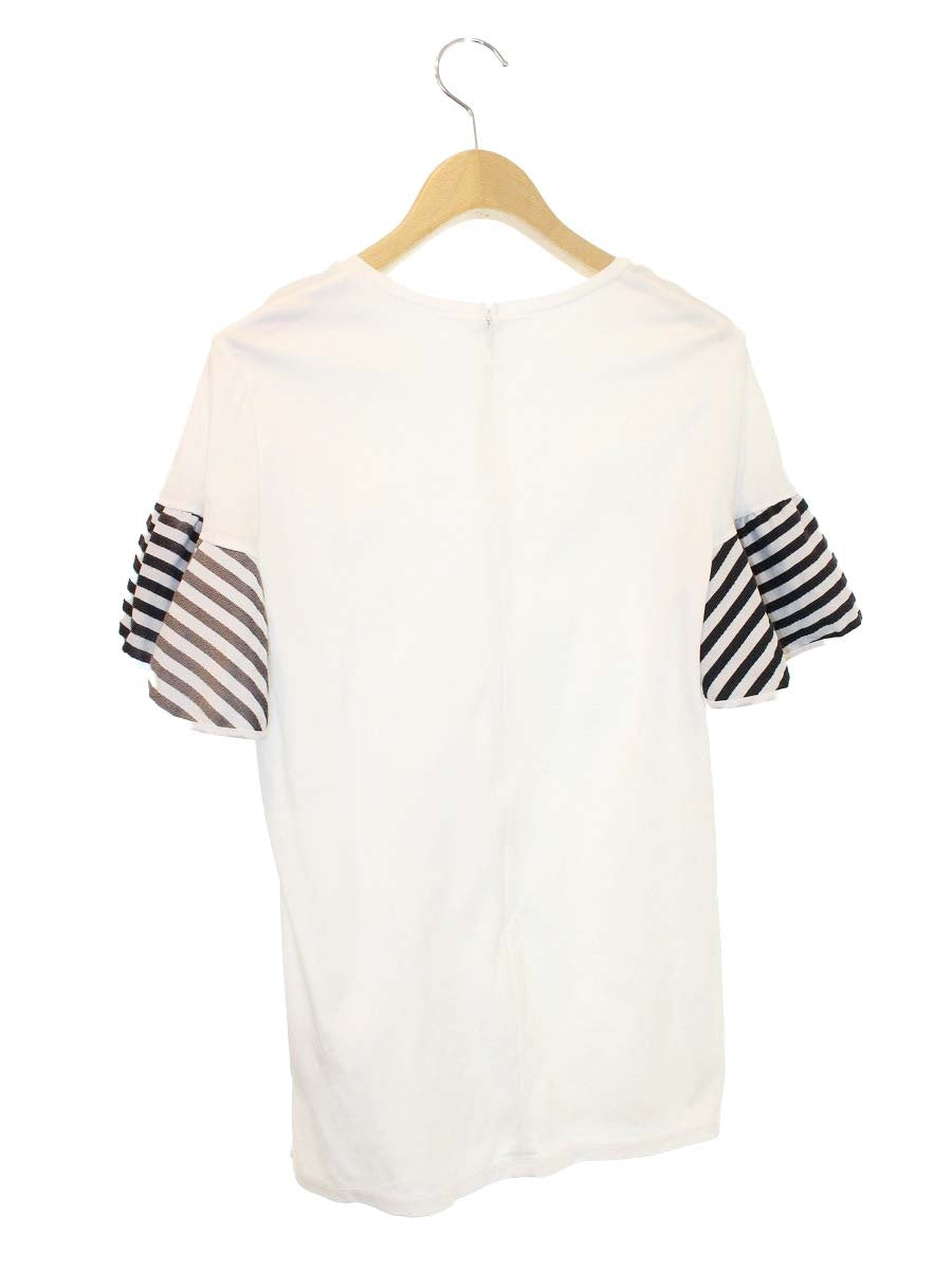 ボーダーズアットバルコニー GATHERED SLEEVES TEE BD1911-2C-39 38 ホワイト IT06F8L6BVZU