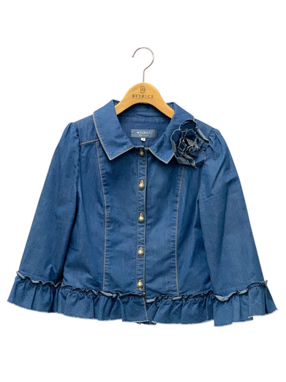 エムズグレイシー 724314 ジャケット 38 ブルー デニム フリル ITZB66YZQLFW