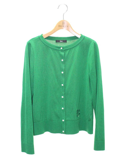 ルネ 5222110A カーディガン 38 グリーン フェイクパール フラワー 刺繡 IT9RY6KIN2M3 【SALE】