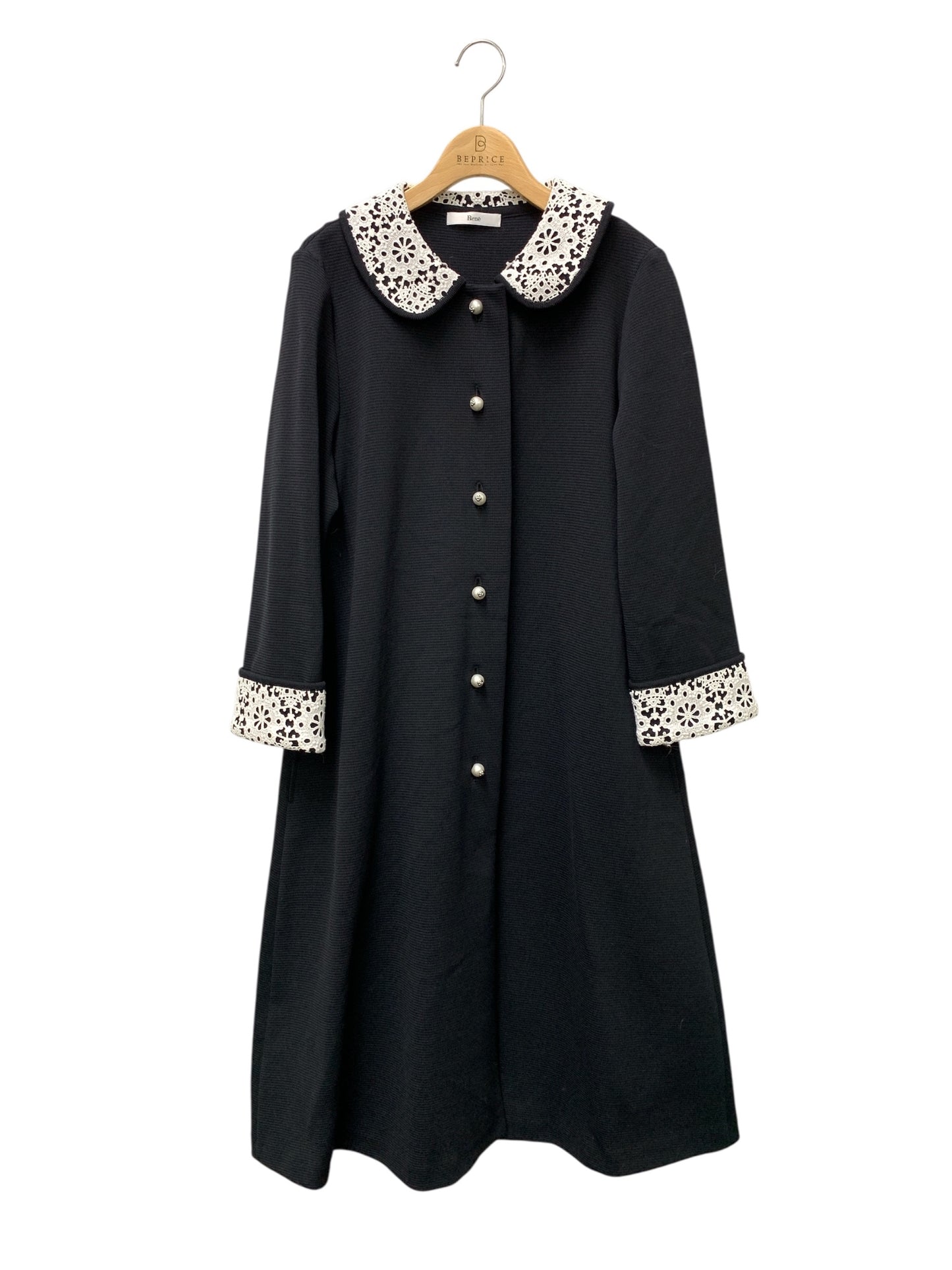 ルネ Knit Coat 6512160 コート 38 ブラック ITYJQ25MY2HZ