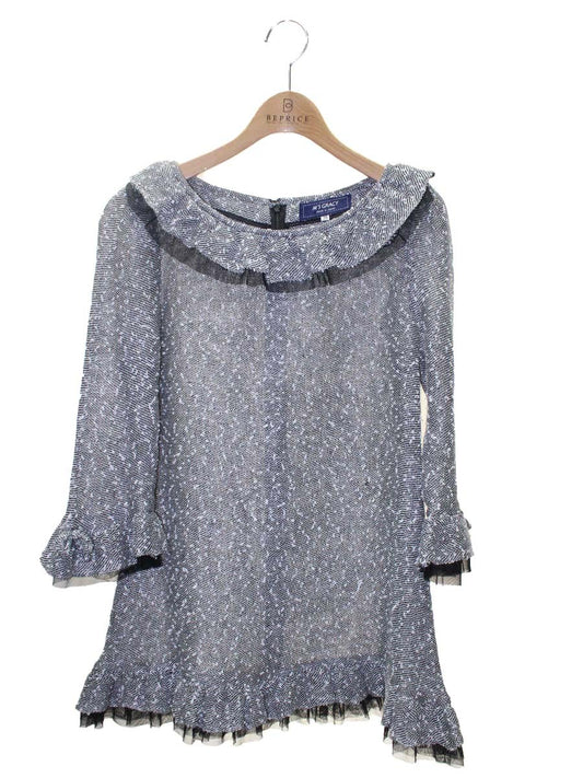 エムズグレイシー 110113 チュニック 38 ブラック/ホワイト サマーツイードチュニック ITCRRYQLBNQS