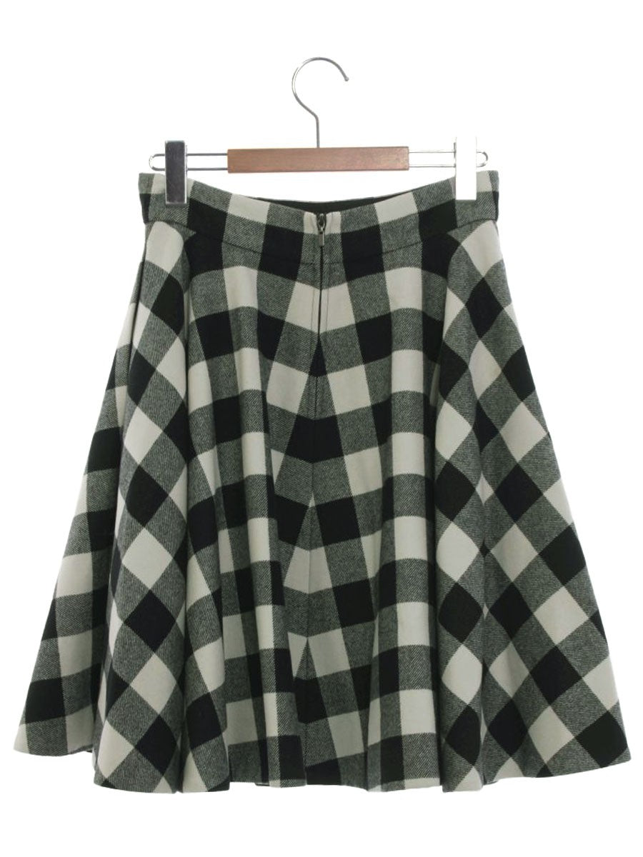 フォクシーブティック Skirt Gingham Circular 34801 スカート 40 ホワイト チェック柄 ITML7B3FVB34
