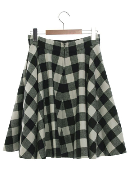 フォクシーブティック Skirt Gingham Circular 34801 スカート 40 ホワイト チェック柄 ITML7B3FVB34