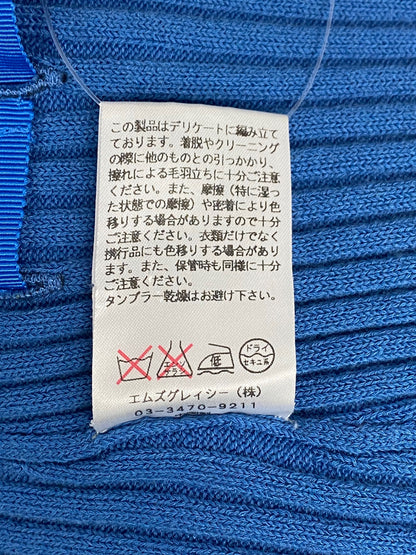 エムズグレイシー 428134 トップス 40 ブルー リボン ニット IT3MMQ8IKNSG