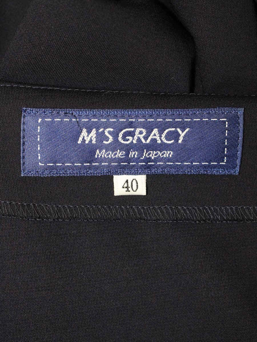 エムズグレイシー ワンショルダー 015318 カットソー 40 ネイビー 肩リボン ITKUSV48H77C