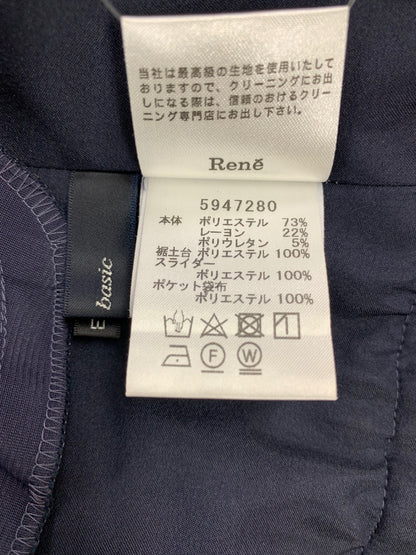 ルネ リミテッドエディション 5947280 ワンピース 38 ネイビー ワンポイント ロゴ フリルバックジップ ITV43TQY414K