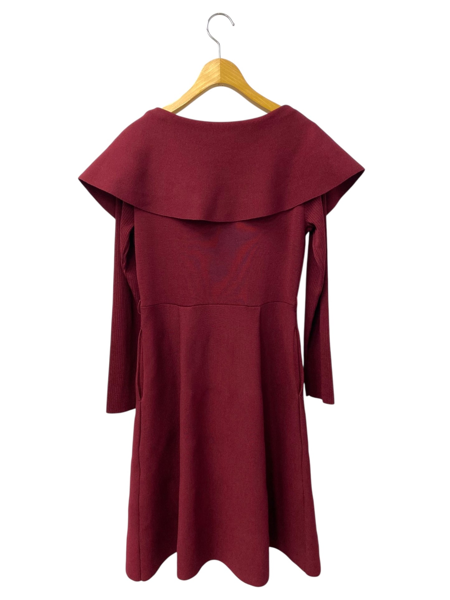 トゥービーシック W5F01-605-39  ワンピース 40 ワインレッド ニット フロントジッパー ITQBF62LCMZY