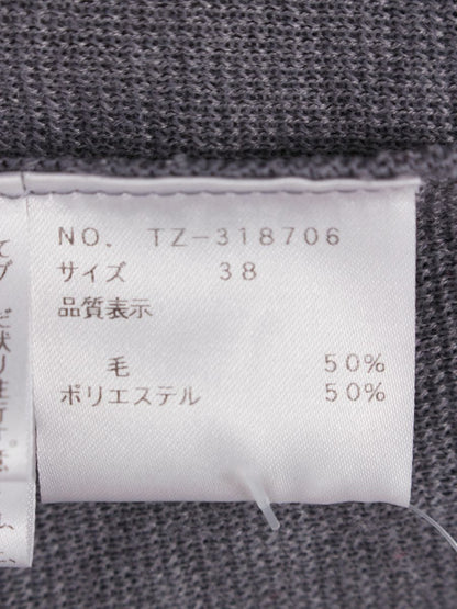 エムズグレイシー 318706 タートルネックニット 38 グレー リボン ベルスリーブ ITFRTYJNOW66