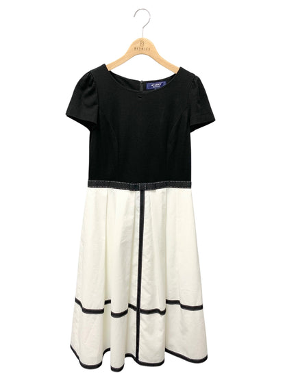 エムズグレイシー ステッチ入りテープ付きコンビ 511127 ワンピース 38 ブラック 切替 IT6ACQ3RGS07