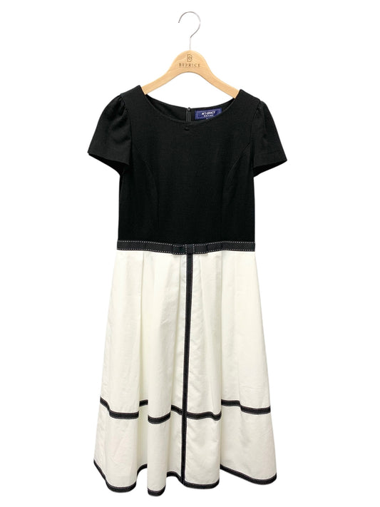 エムズグレイシー ステッチ入りテープ付きコンビ 511127 ワンピース 38 ブラック 切替 IT6ACQ3RGS07