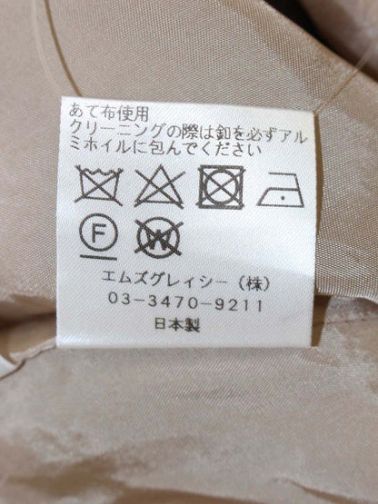 エムズグレイシー 111507 ワンピース 38 ベージュ フラワーモチーフ ステッチ ITNDTA7PNRF0