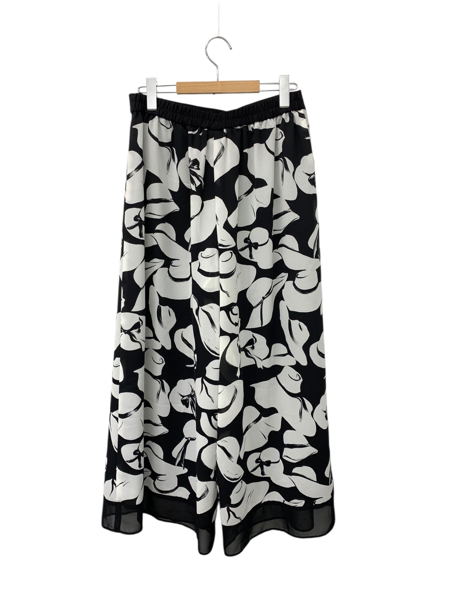 エムズグレイシー 帽子柄シフォンワイドパンツ 416305 40 ブラック ITTX3203Z0YX