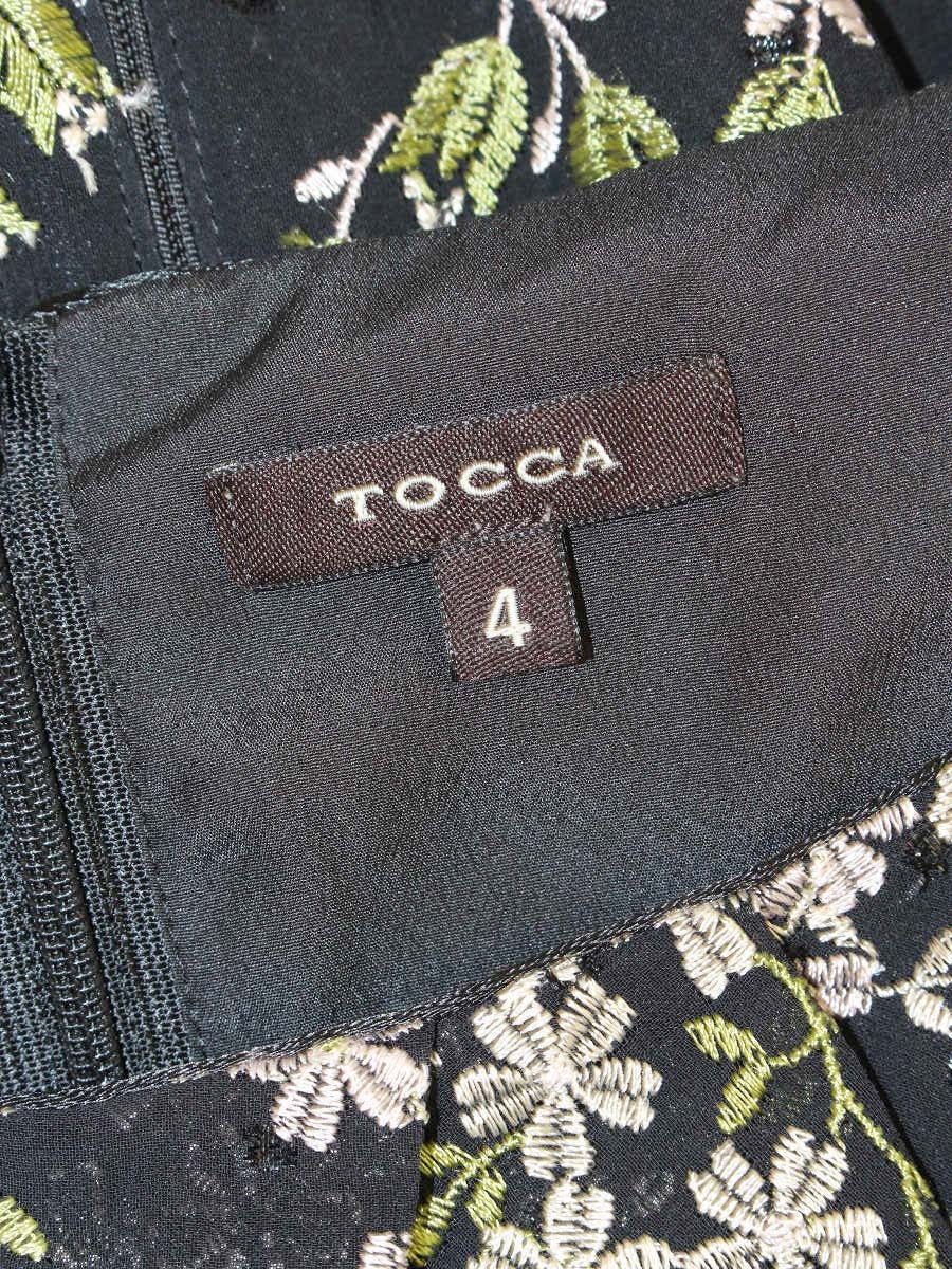 トッカ BUTTEERFLY BUSH COPTOLW0320 ワンピース 4 ブラック フラワーモチーフ 刺繍 ITJVYLQC7QB1