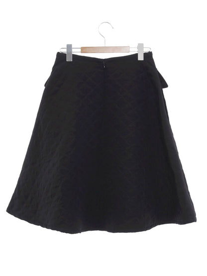 エムズグレイシー 017517 スカート 38 ブラック キルティング 花ボタン IT89NL6OMCHL