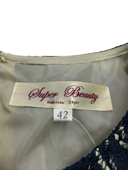 スーパービューティー ワンピース ドレス 42 ネイビー レース リボン ITRJ527MNJ9Q