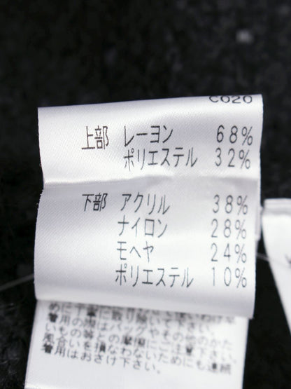 トゥービーシック W7F06-229-09 ワンピース 46 ブラック ニット ダブルジップ ストレッチ素材 ITC0CTWAJFZR