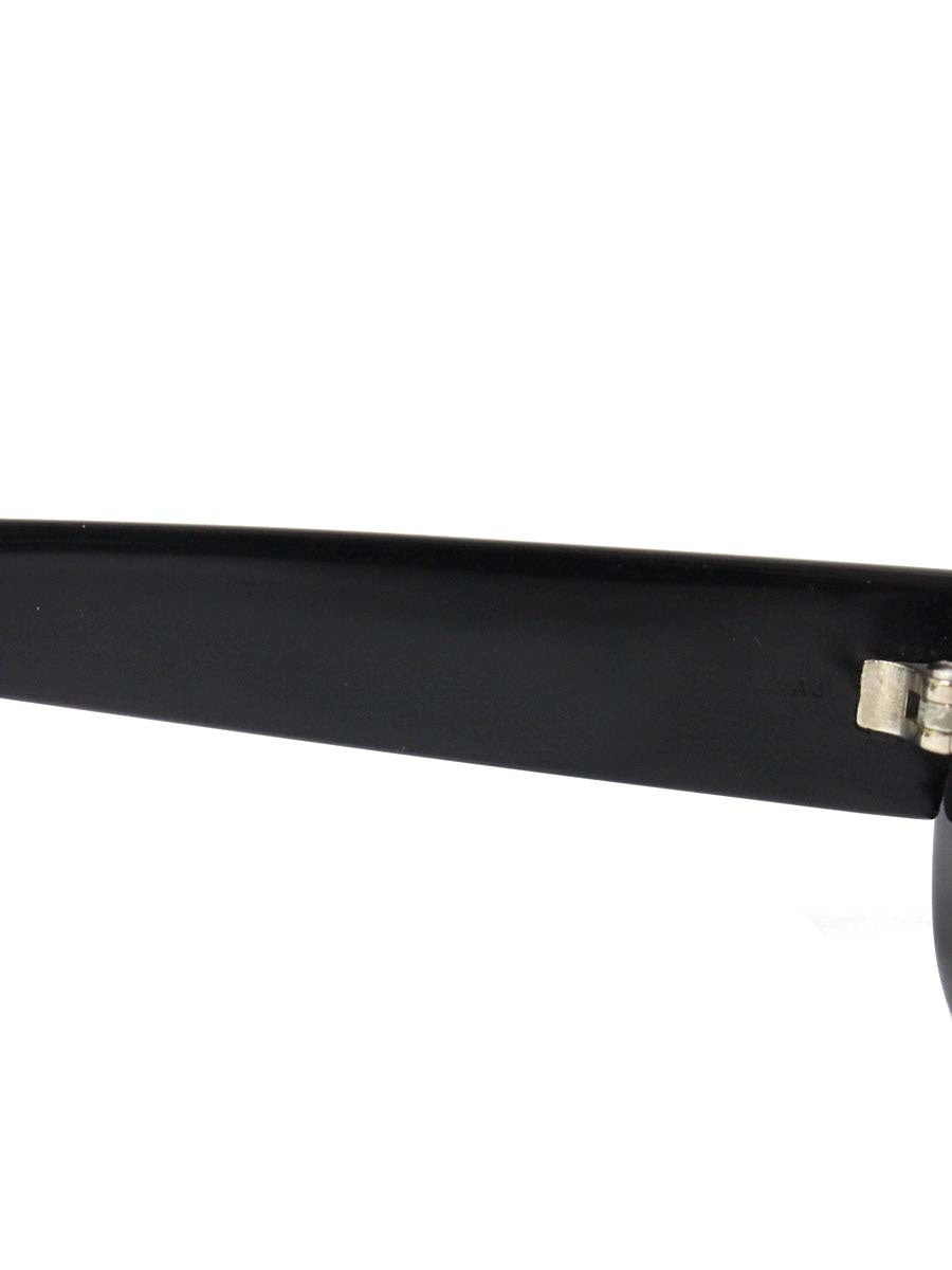 白山眼鏡店 サングラス ブルーレンズ ブラック プラスチックフレーム 白山眼鏡店 HOOK サングラス 黒フレーム　極太フレーム　度入り