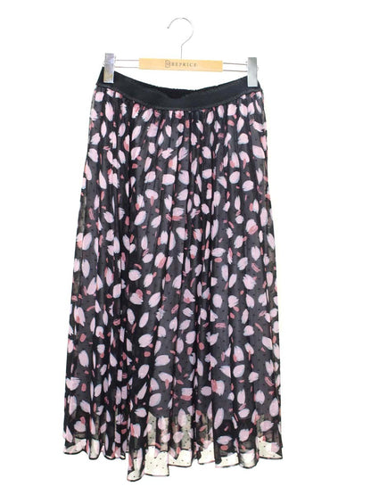 トゥービーシック W5S03-220-09 スカート 42 ブラック 花びらモチーフ ウエストゴム ITXICTVJCIX7 【SALE】