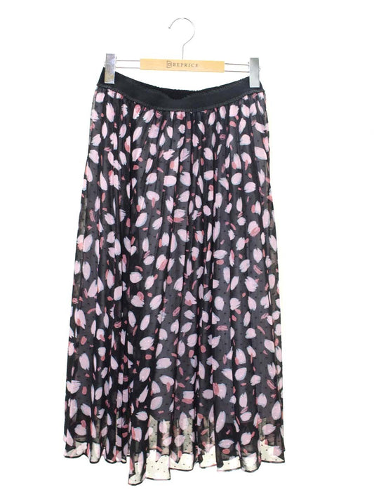 トゥービーシック W5S03-220-09 スカート 42 ブラック 花びらモチーフ ウエストゴム ITXICTVJCIX7 【SALE】