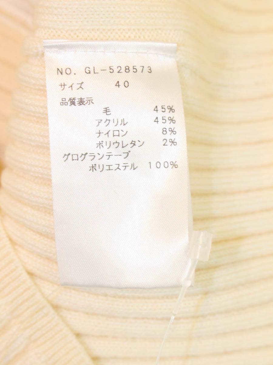 エムズグレイシー 528573 ニット セーター 40 アイボリー リブ IT022OZGNB9T