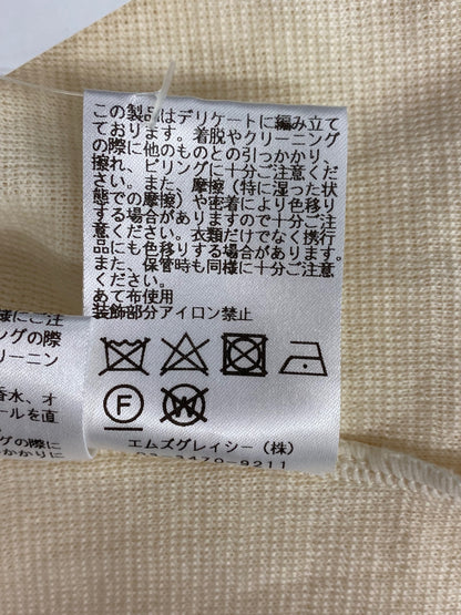 エムズグレイシー 218609 ニットトップス 40 アイボリー リボン IT8THWE5C7VO