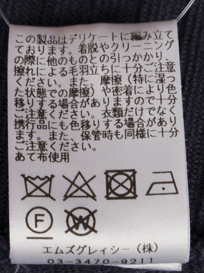 エムズグレイシー 018105 ワンピース 36 ネイビー バイカラー リボン IT4GGR62AVH8