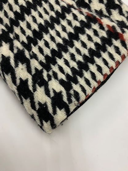 エムズグレイシー 729530 コート 38 ブラック ウール混 千鳥格子柄 レッキスファー カメリアWジップ IT6D8DKI5X2C