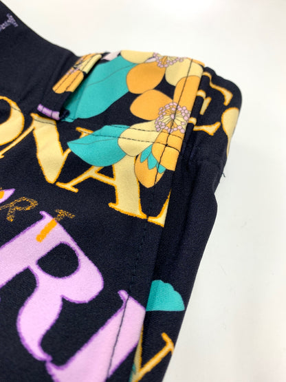 レオナールスポーツ 0553140 パンツ 40 ネイビー ロゴ フラワーモチーフ ジャージー ITJZX1Z6N9LK