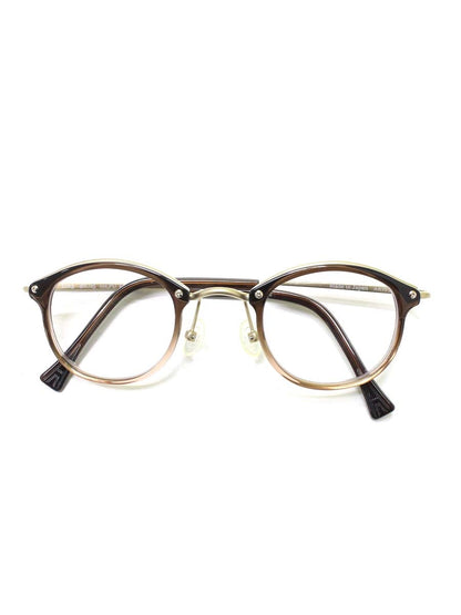 アキット bin3 メガネ ブラウン/ゴールド コンビフレーム フルリム ラウンド ITXDHFV41U7K