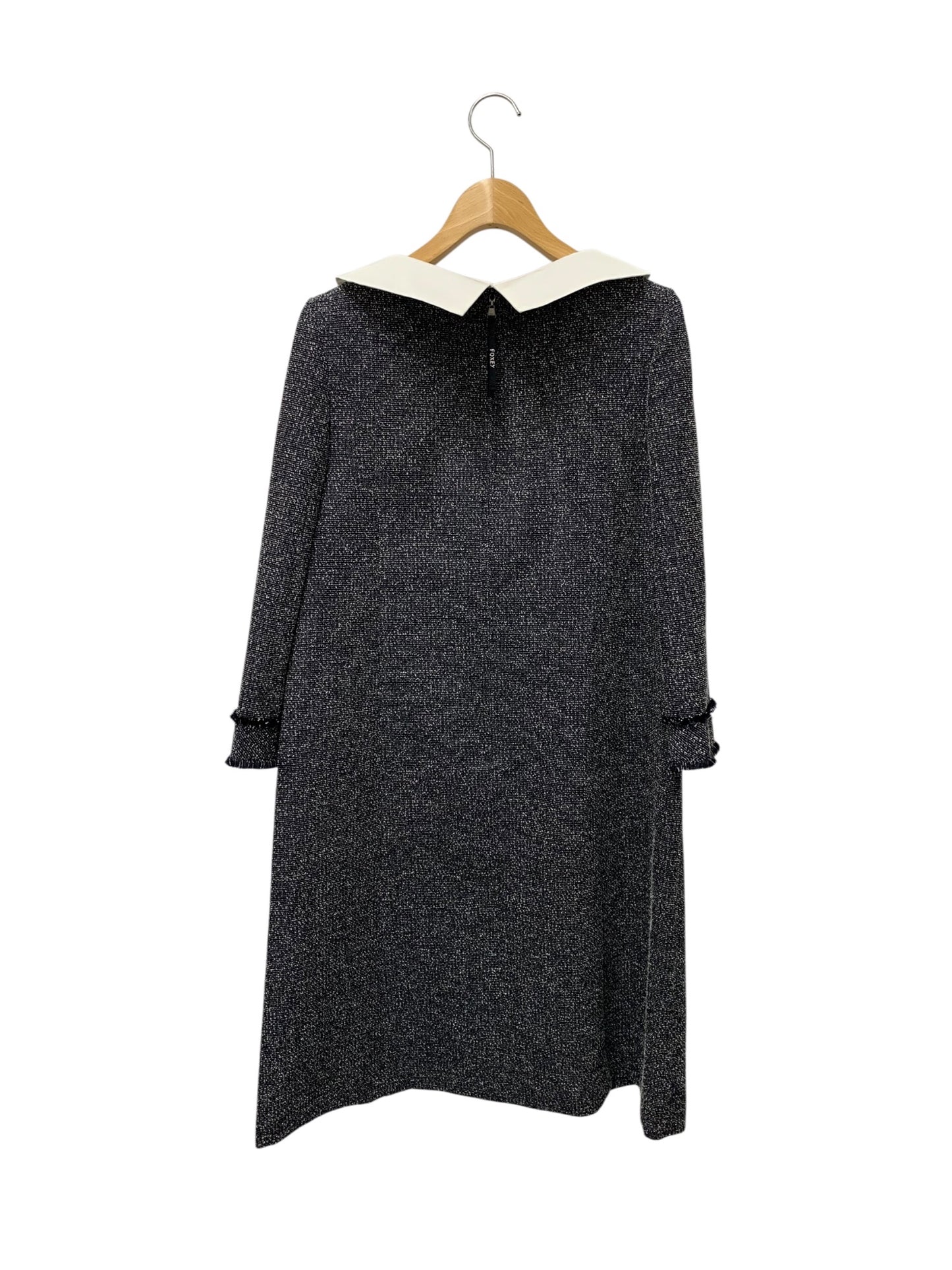 フォクシーニューヨーク Eclat De Nuit Dress 42153 ワンピース 38 ネイビー ツイード ITUJZZM6XUC0 【SALE】