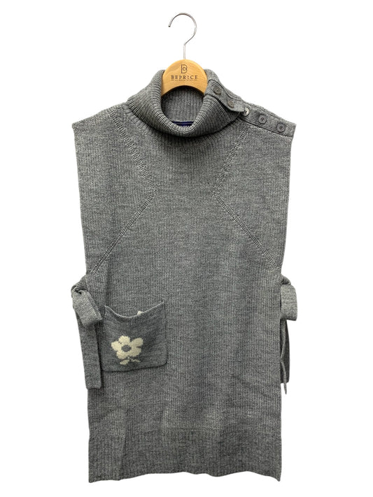 エムズグレイシー 318624 トップス 38 グレー ベスト ウール 花 ニット ITDVEYIRDN93
