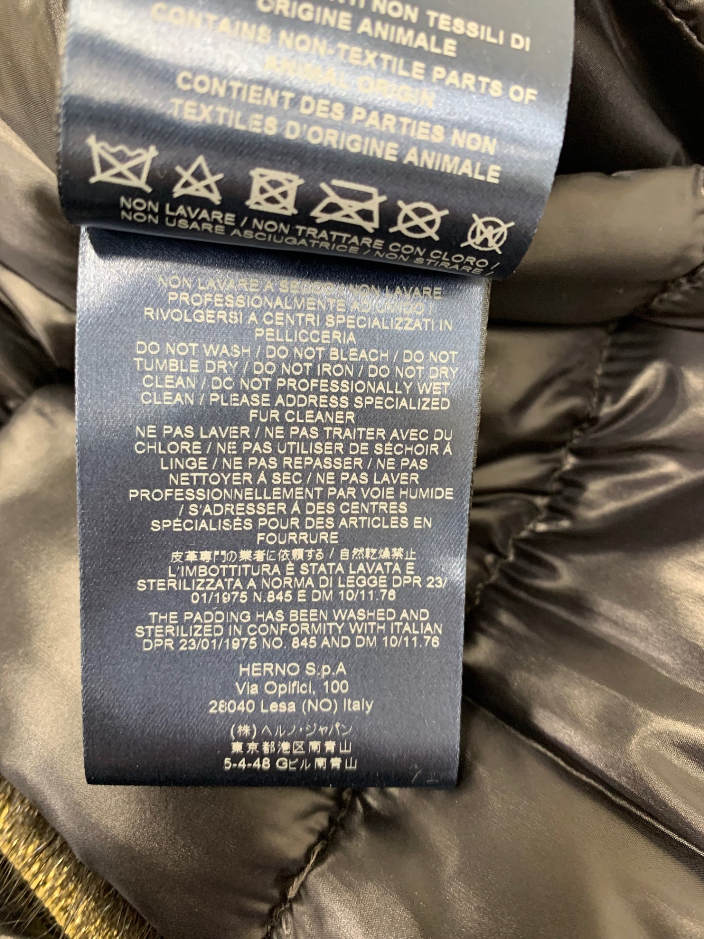 ヘルノ PI0713D 12017 9300 ダウンコート 46 ブラック ミンクファー IT4S7QV5ND4S