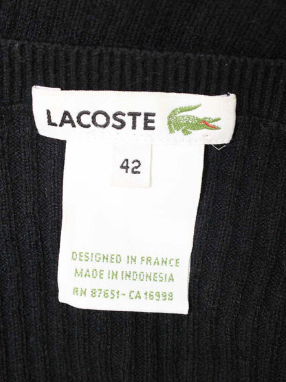 ラコステ AF2882 ニット 42 ブラック カシミヤ混 サイドボタン プレート ITM0DQ0L9HOC