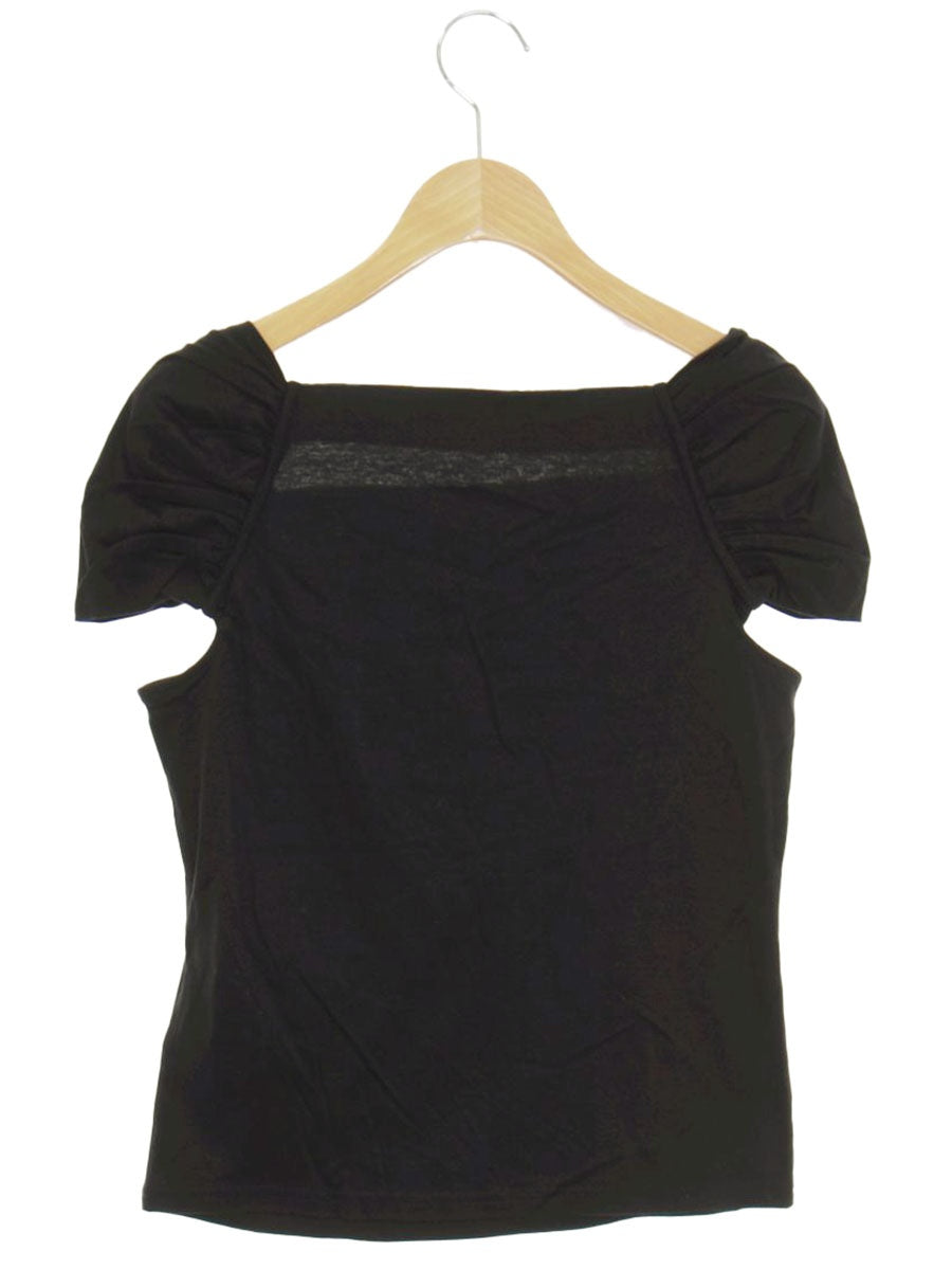 エムズグレイシー 825345 Tシャツ カットソー 38 ブラック リボン ITKKLPX7A8HO