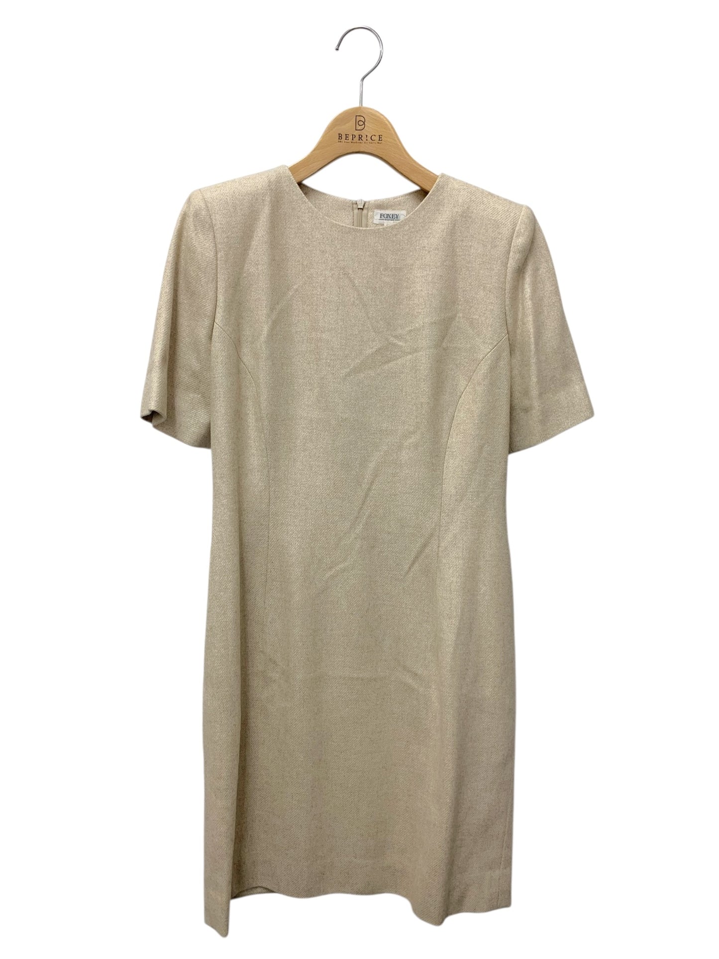 フォクシーブティック 10670 ワンピース セットアップ 40 ベージュ ヌートリア ファー カシミヤ シルク ITMM5TPUZOKW