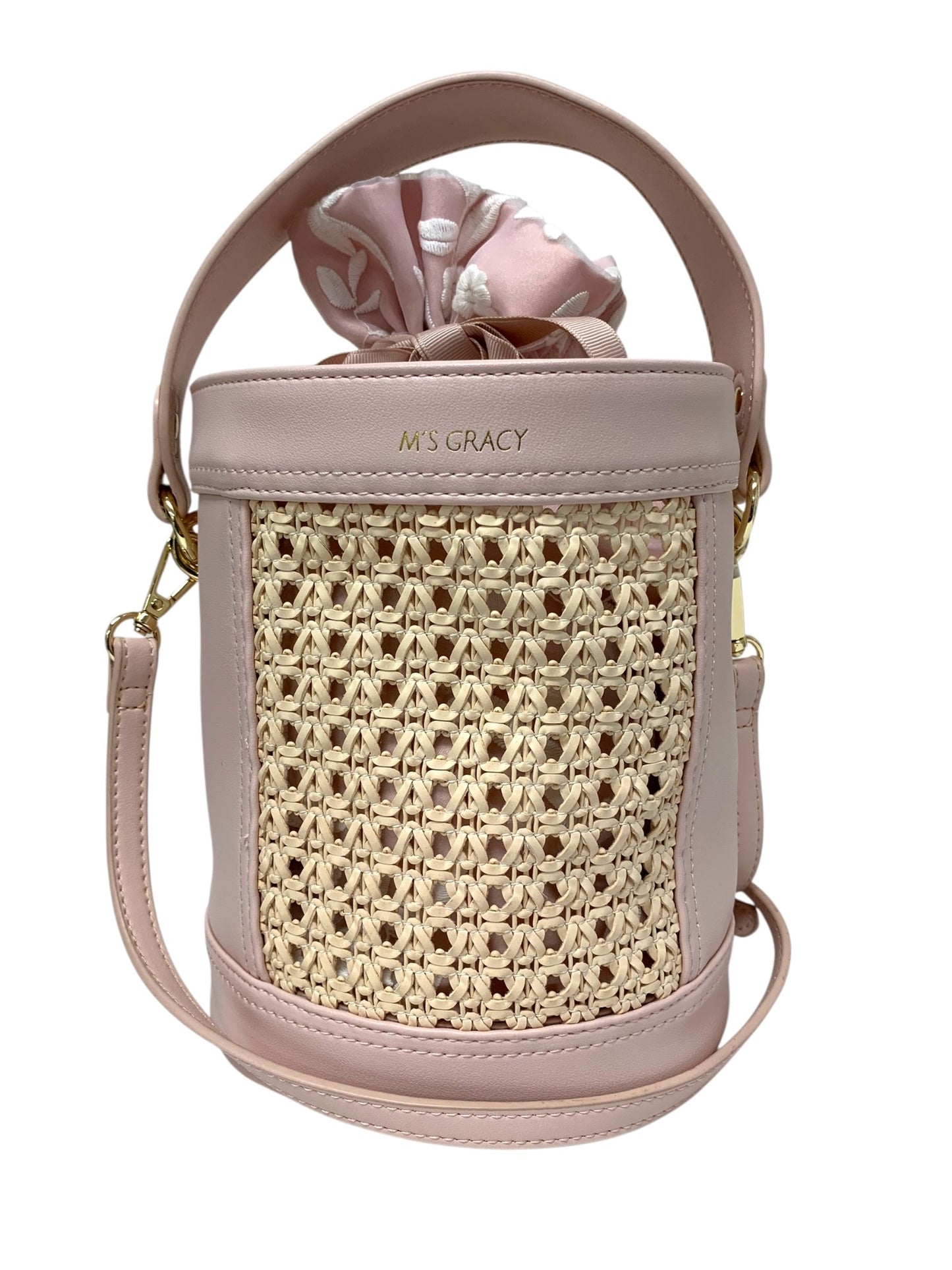 エムズグレイシー 294309 ハンドバッグ ピンク ショルダー付き 巾着 バケツ ITDWLOOWQQYV 【SALE】