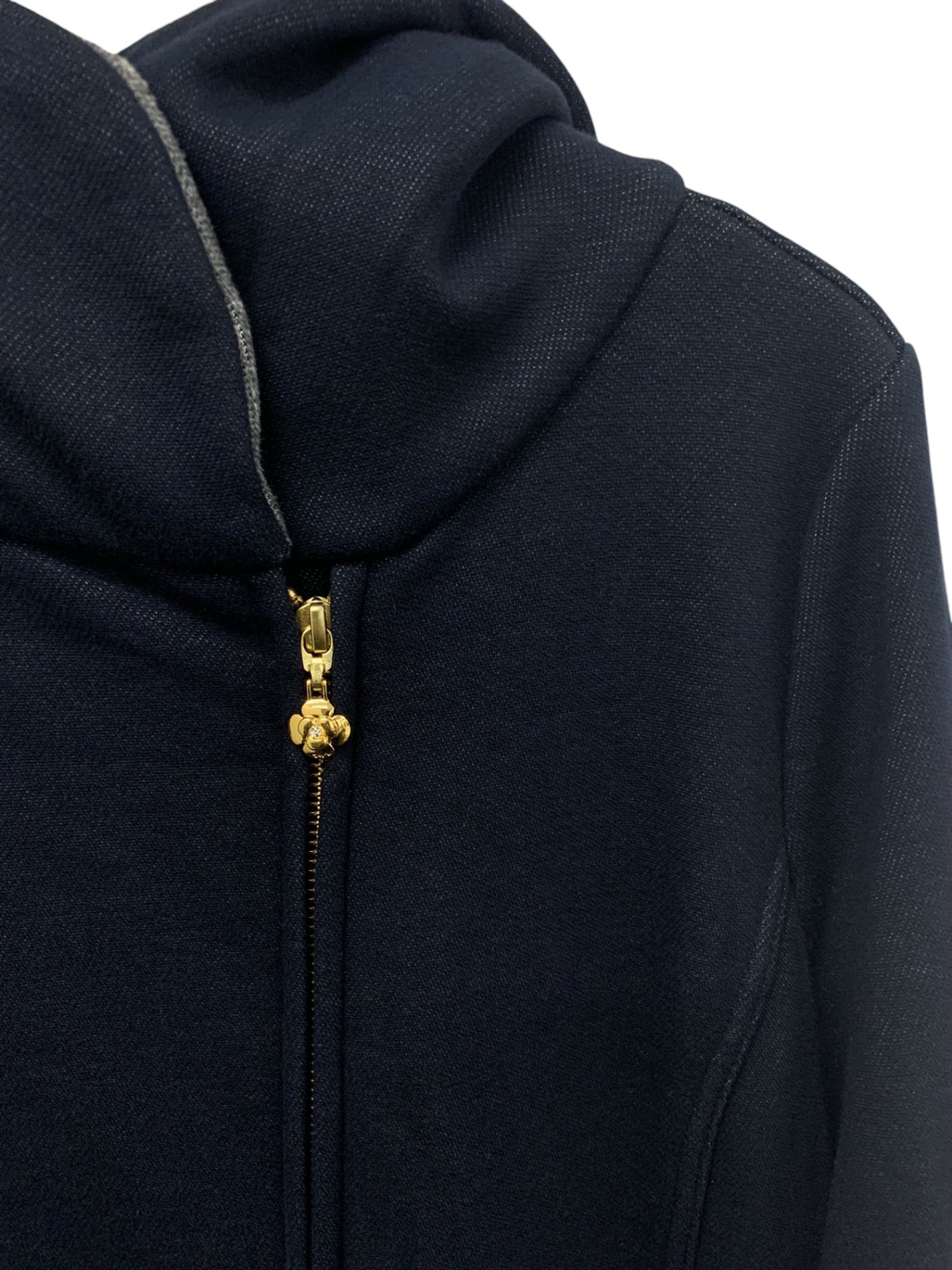 エムズグレイシー 914519 アウター 38 ネイビー フード 花 ITEBDK5RO8AS