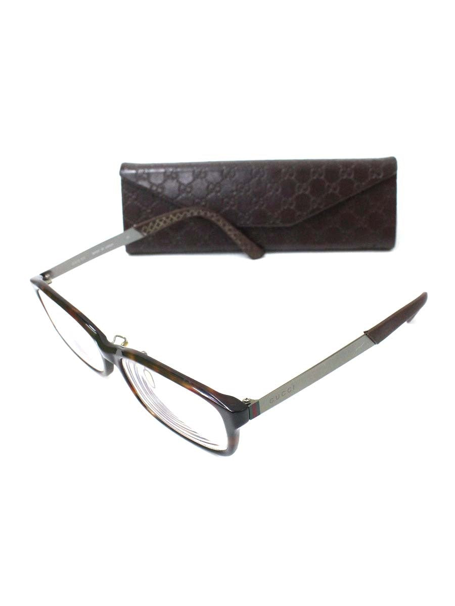 グッチ GG 9102/J メガネ ブラウン シェリーライン コンビフレーム フルリム スクエア チタン ITS9BW8YAIJ0