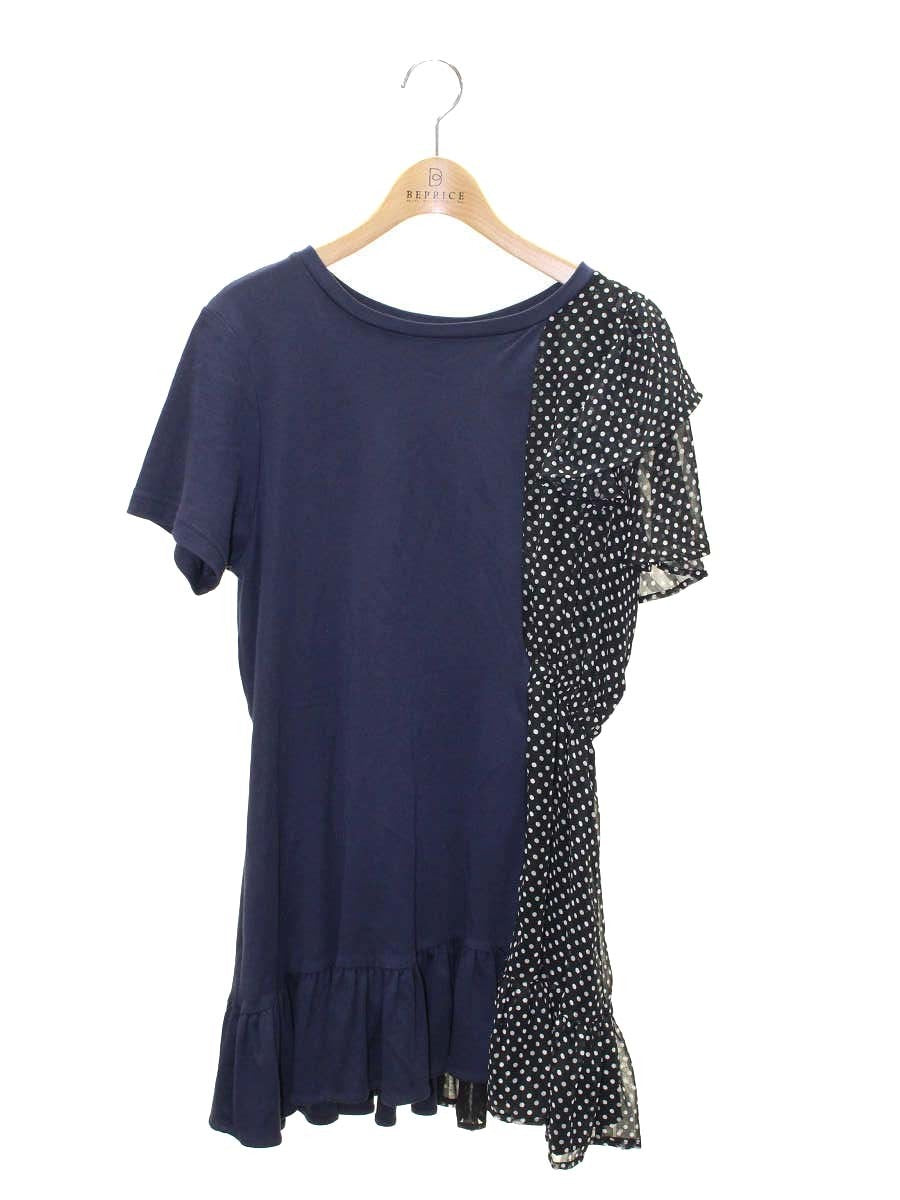 チェスティ 21H604 トップス F ネイビー 水玉 フリル ITI2XDKF1R58
