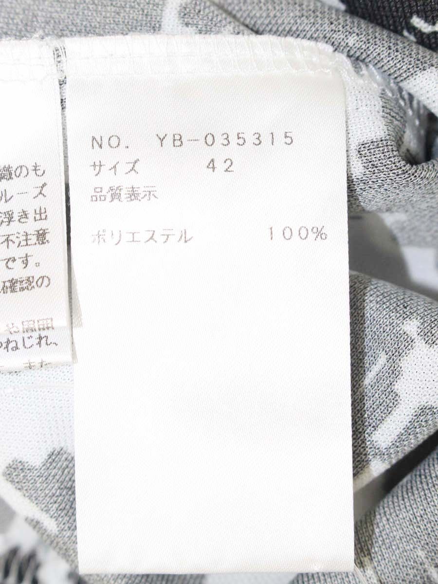 エムズグレイシー 035315 Tシャツ カットソー 42 ホワイト/ブラック リボン 転写プリント IT64DPDG9NHW